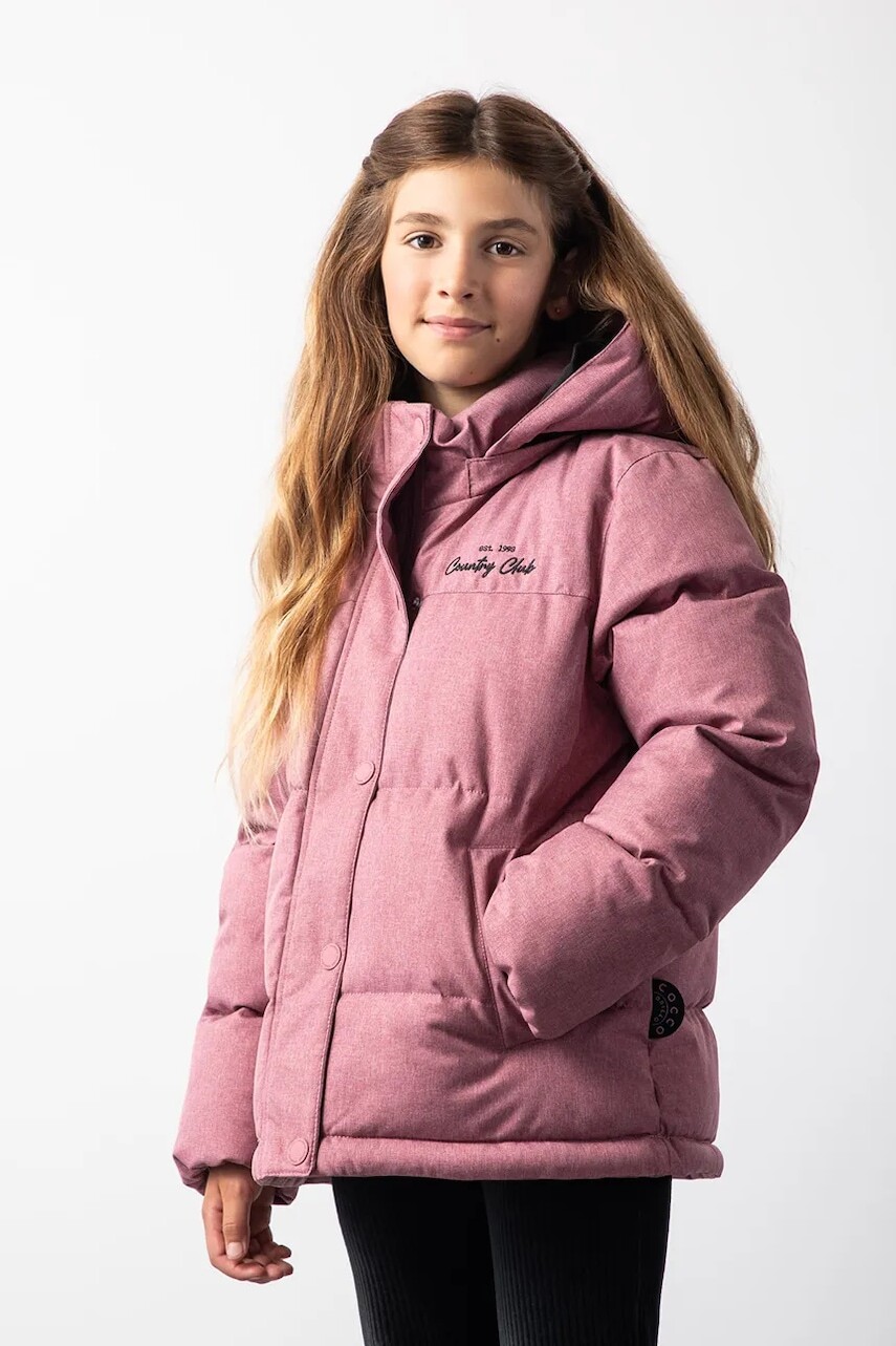 Detská zimná bunda Coccodrillo ružová farba, OUTERWEAR GIRL JUNIOR