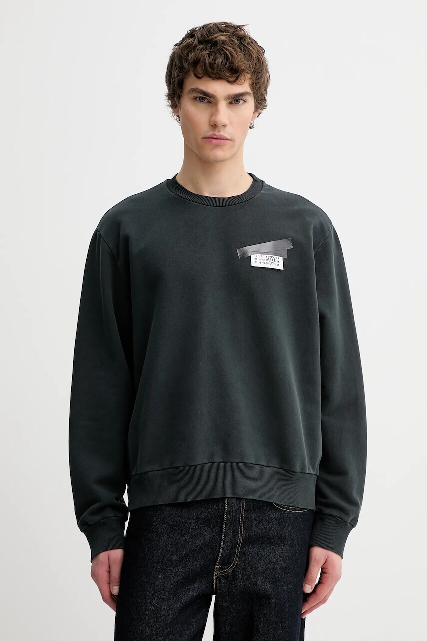 Bavlnená mikina MM6 Maison Margiela čierna farba, jednofarebná, SH2GU0025.M25024.899