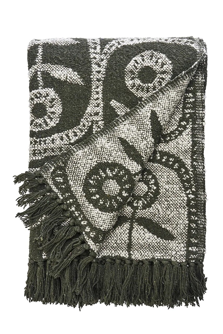 Bavlnený prehoz Madam Stoltz 125 x 175 cm zelená farba