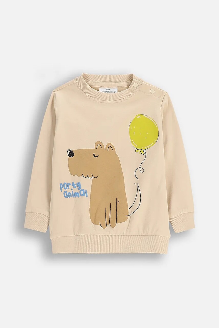 Detské bavlnené tričko Coccodrillo béžová farba, BUDDIES BOY NEWBORN