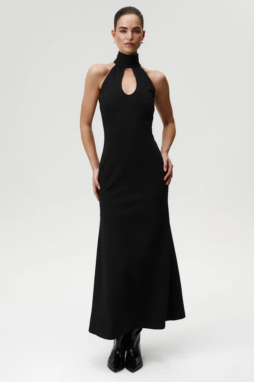 Šaty Undress Code čierna farba, maxi, áčkový strih, 1064