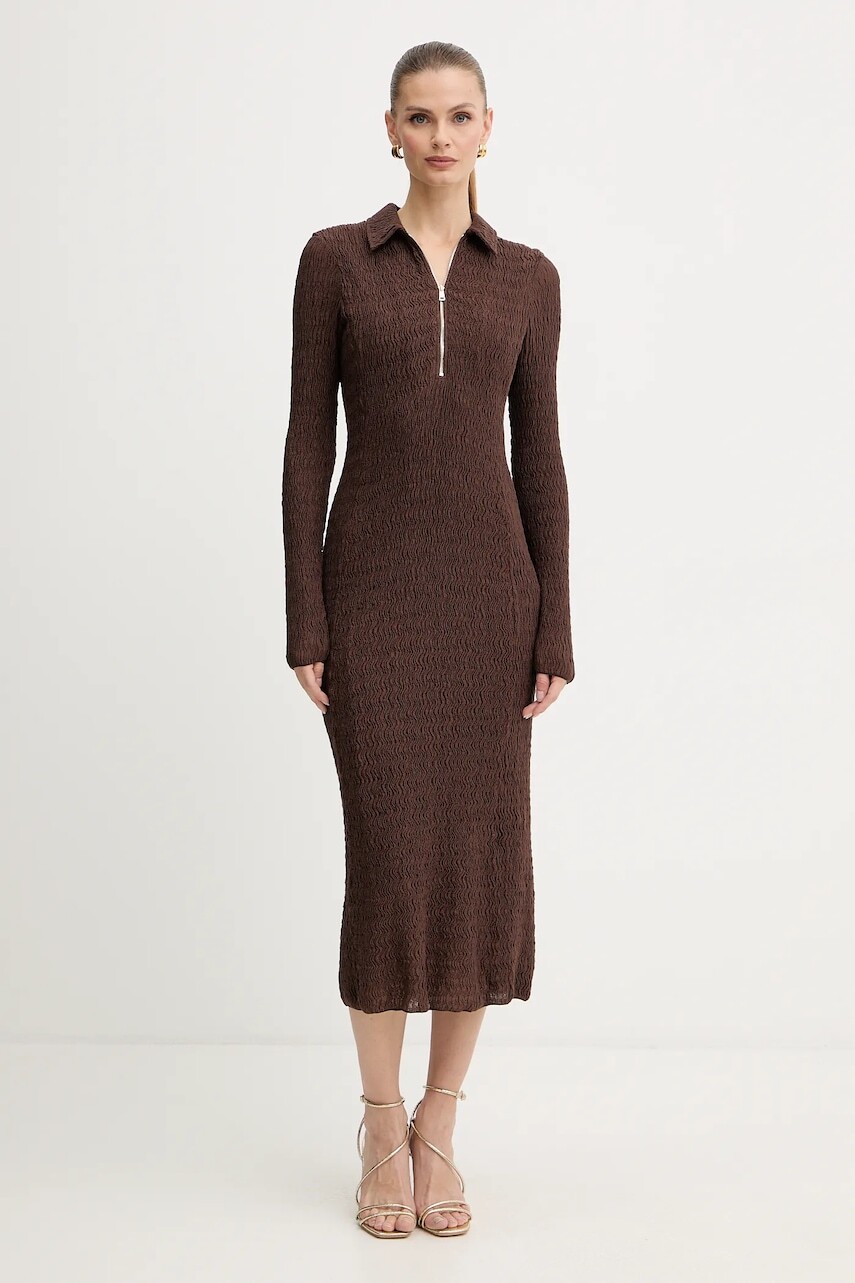 Šaty Marella hnedá farba, maxi, priliehavé, 2523626014200
