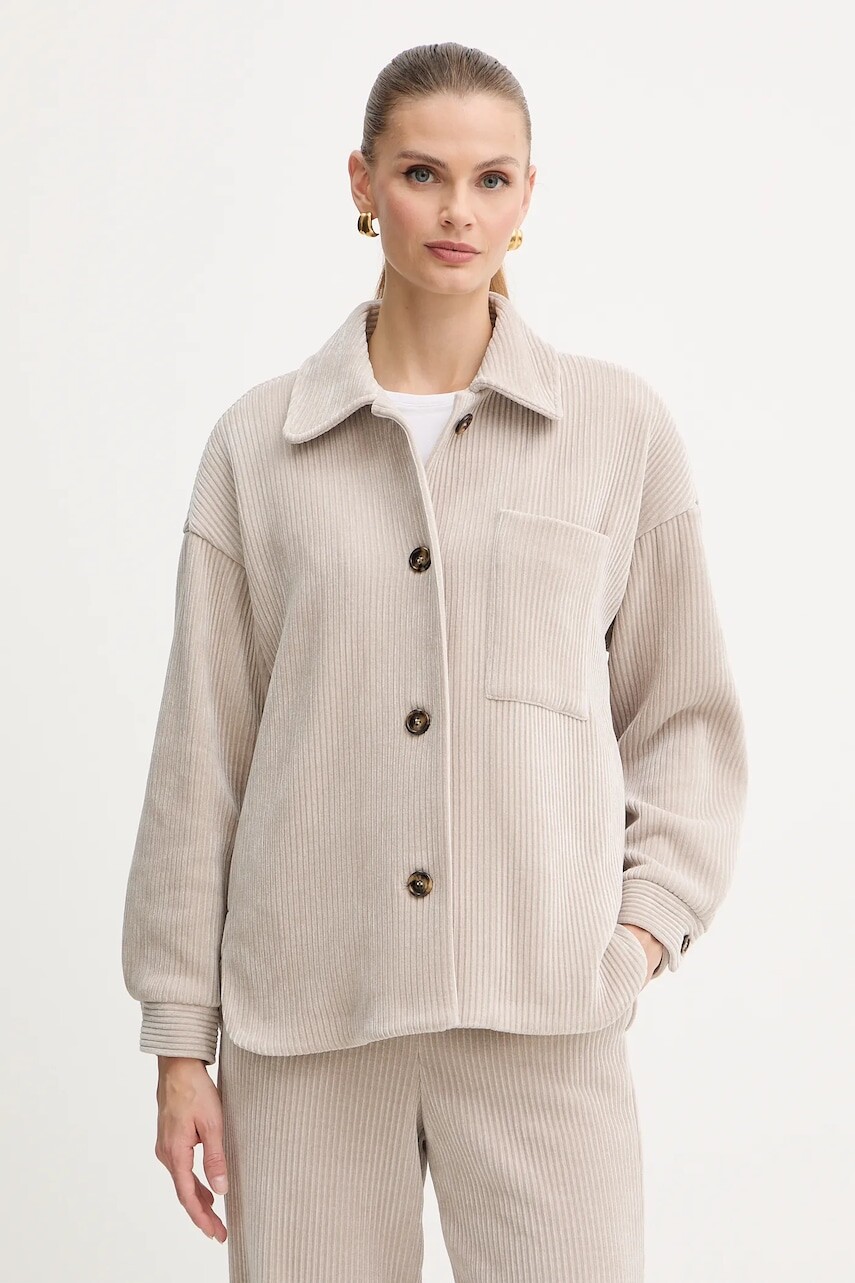 Menčestrová bunda Marella Emme by Marella béžová farba, prechodná, oversize, 2525916032200