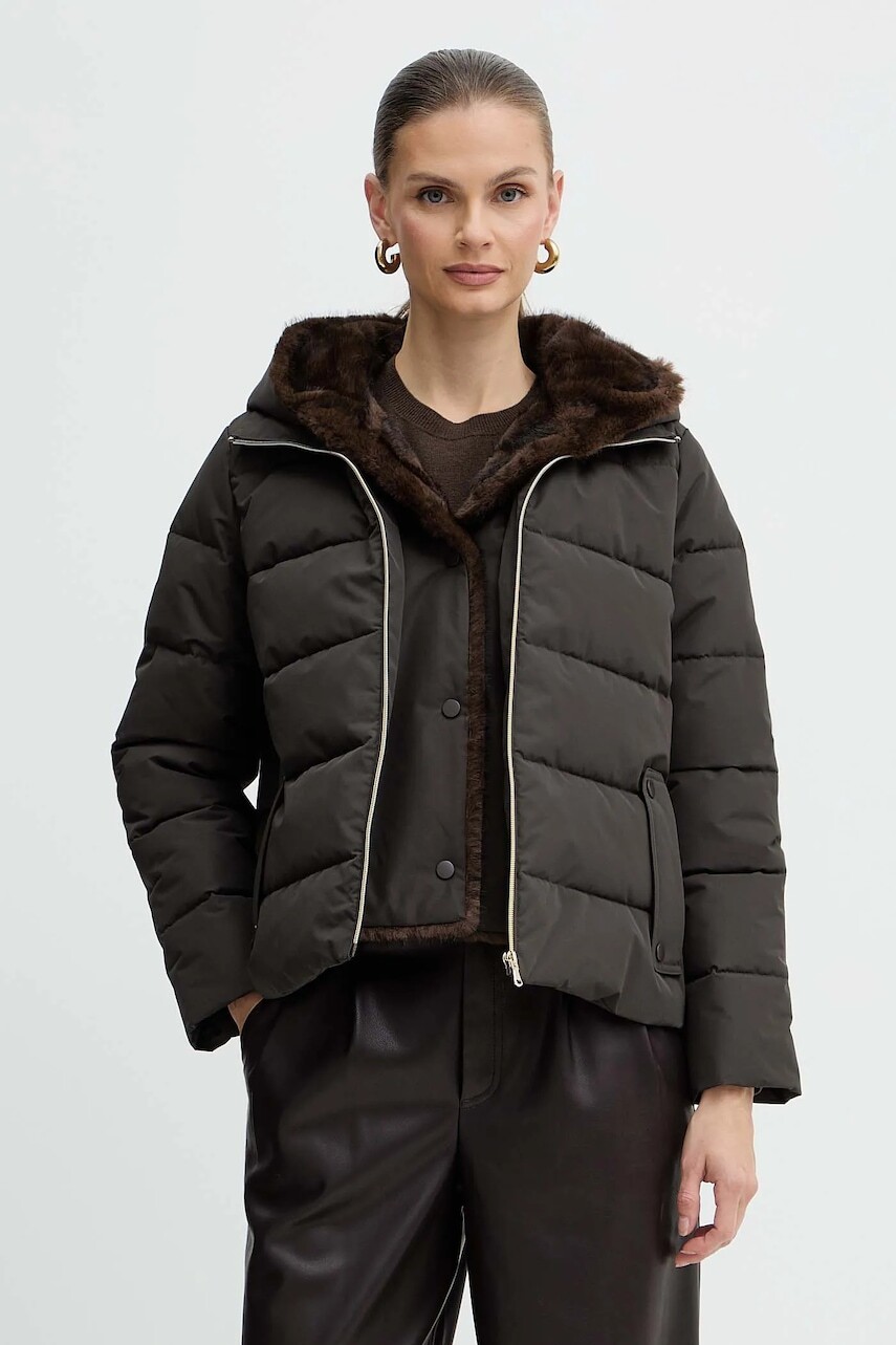 Bunda Marella Emme by Marella hnedá farba, prechodná, oversize, 2525486062200