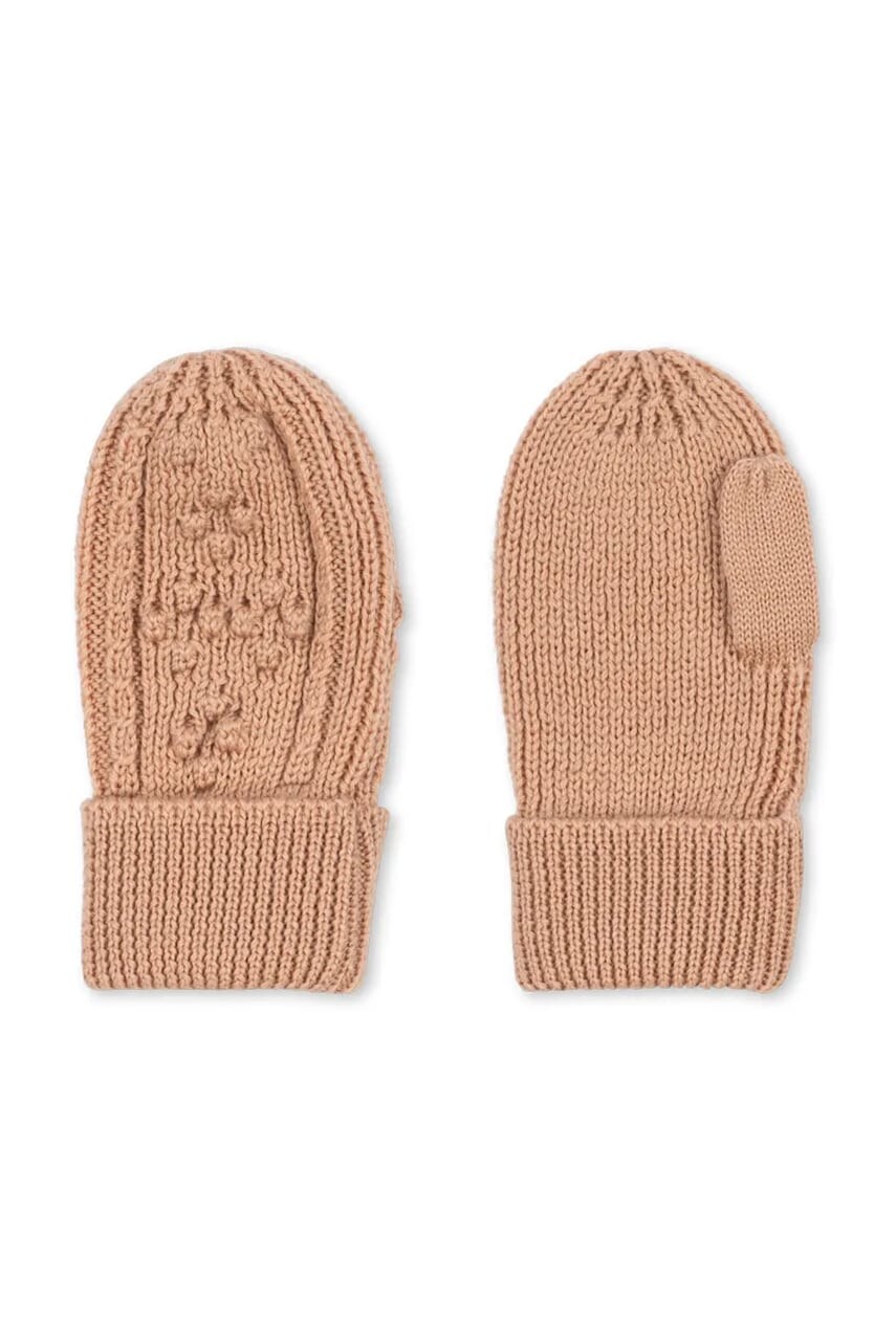 Detské vlnené rukavice Konges Sløjd CABBY MITTENS oranžová farba, KS103451