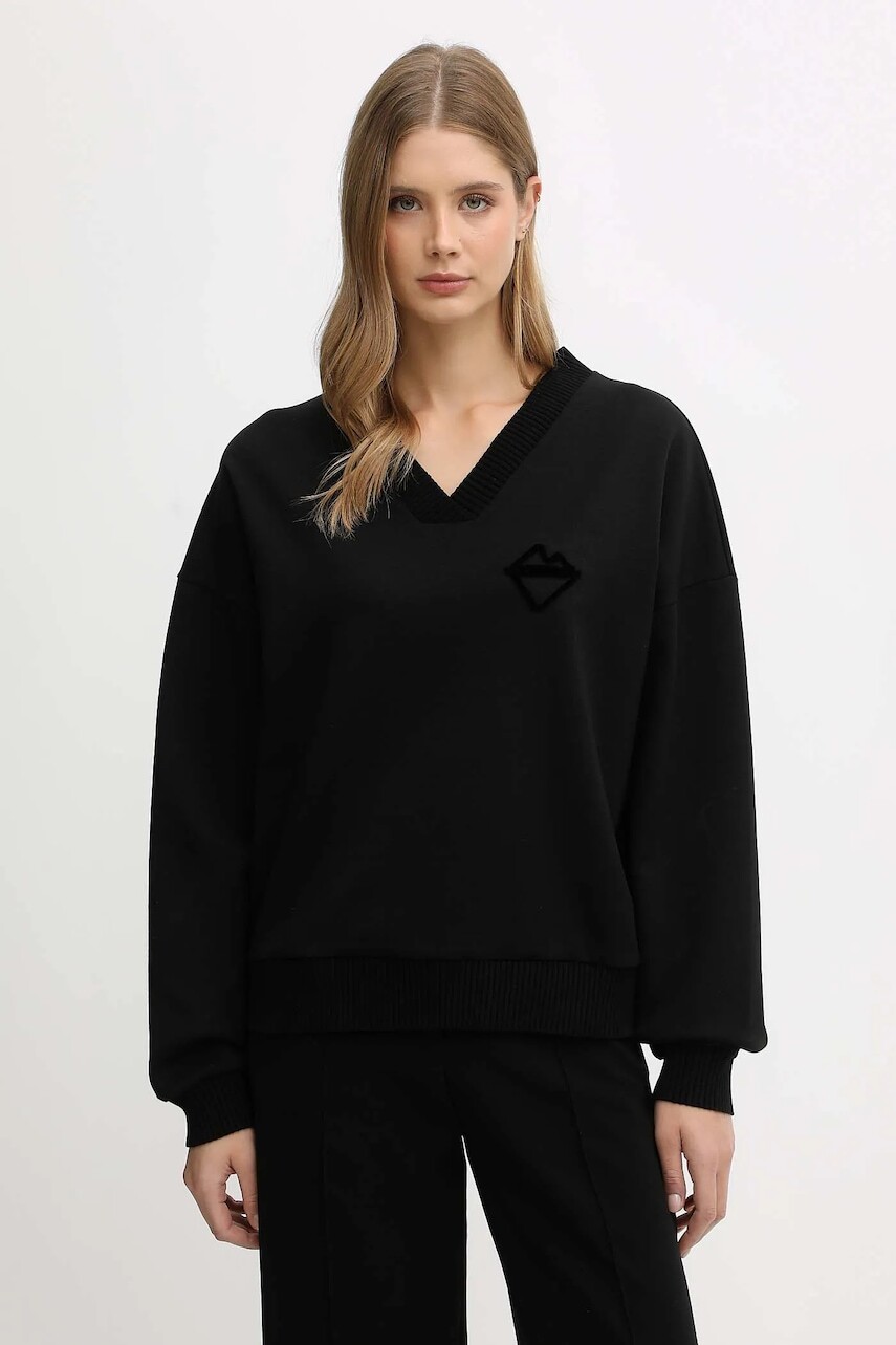 Mikina Iceberg čierna farba, jednofarebná, E071 6331