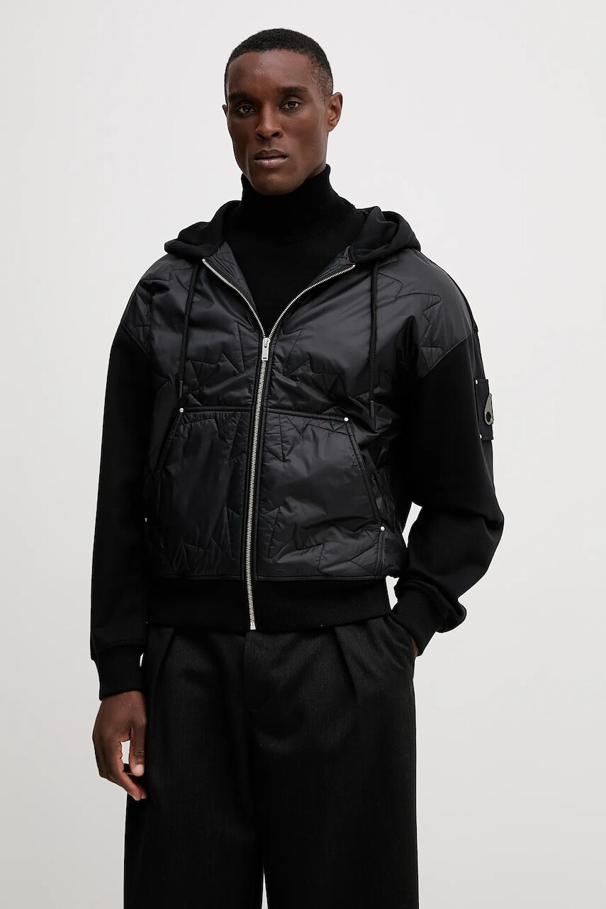 Bunda MOOSE KNUCKLES ASHBY čierna farba, prechodná, M35MS655