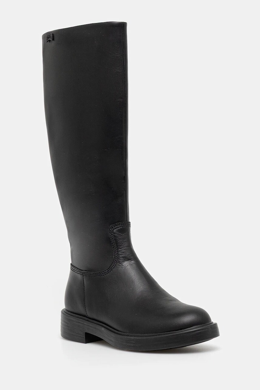 Kožené čižmy Camper Dean čierna farba, na plochom podpätku, K400763-003