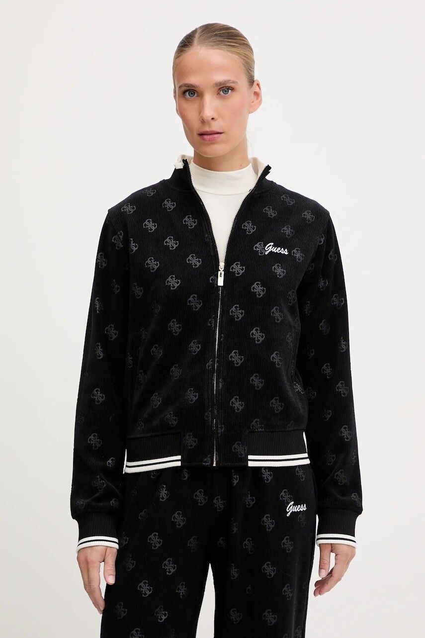 Mikina Guess PAULINA čierna farba, vzorovaná, V5BQ01 K1902