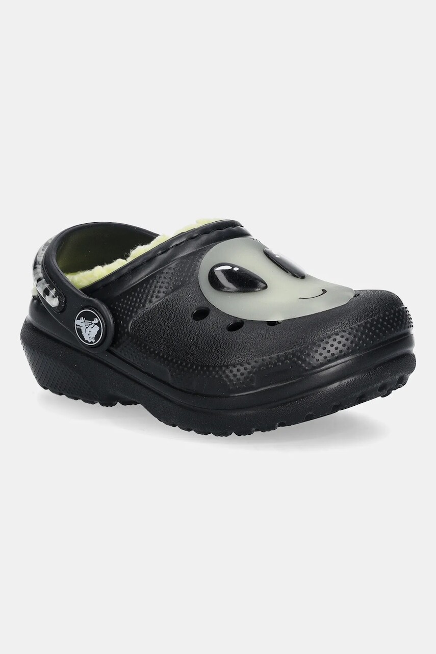 Detské šľapky Crocs CROCS CLASSIC LINED ALIEN CLOG čierna farba, 211637