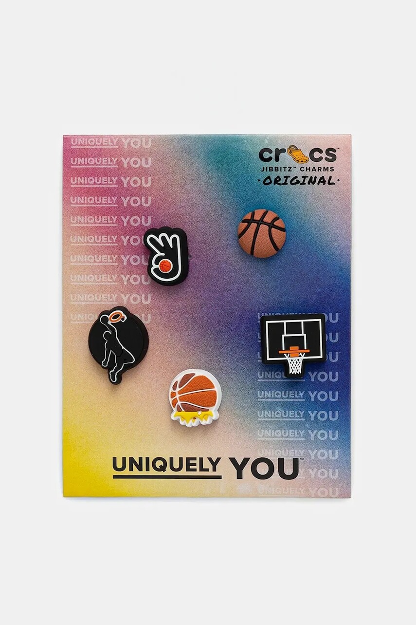 Detské odznaky na topánky Crocs Basketball Team 5 Pack 5-pak čierna farba, 10015037