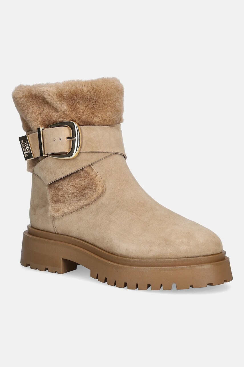 Členkové topánky Steve Madden Lodge béžová farba, na plochom podpätku, 11004980