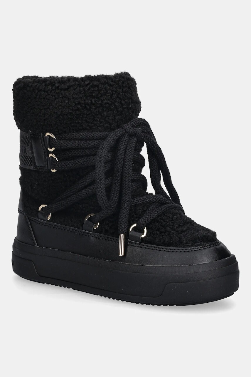Snehule Tommy Hilfiger FAUX SHEARLING SNOWBOOT čierna farba, FW0FW08788