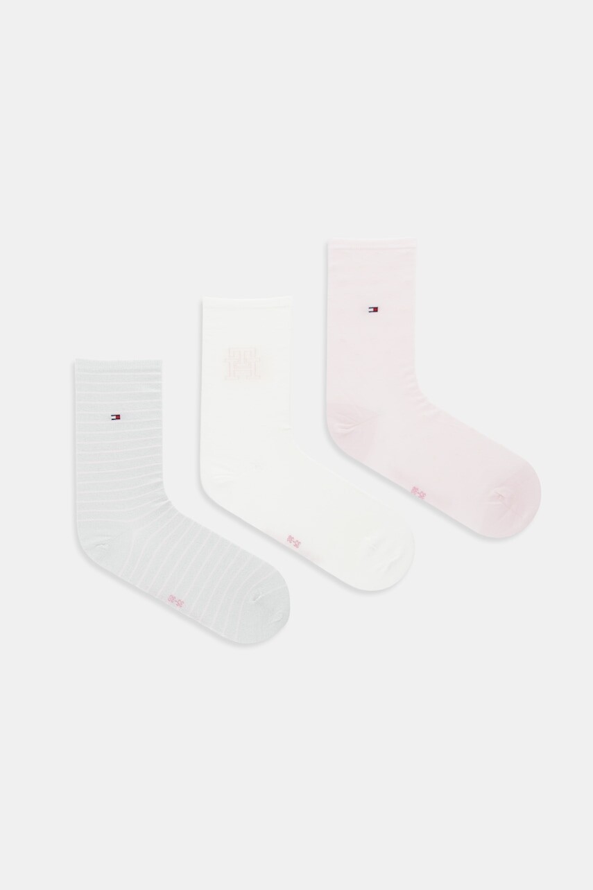 Ponožky Tommy Hilfiger 3-pak ružová farba, 701236464