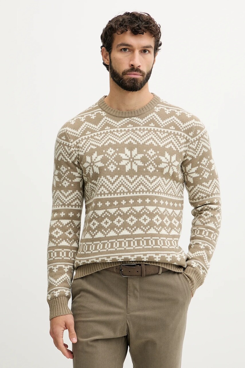 Sveter s prímesou vlny Lindbergh zelená farba, 30.805020