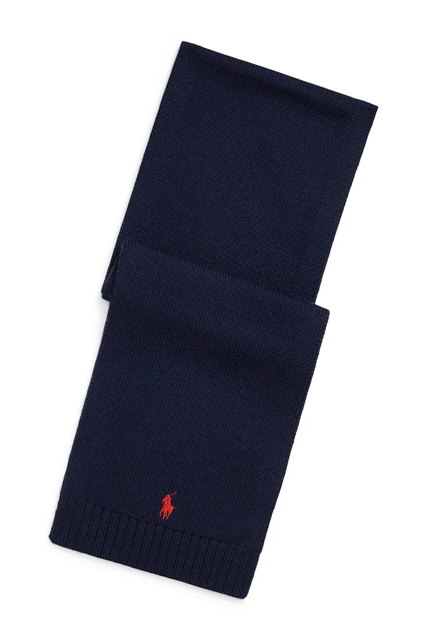 Vlnený šál Polo Ralph Lauren tmavomodrá farba, jednofarebná, 323953205001