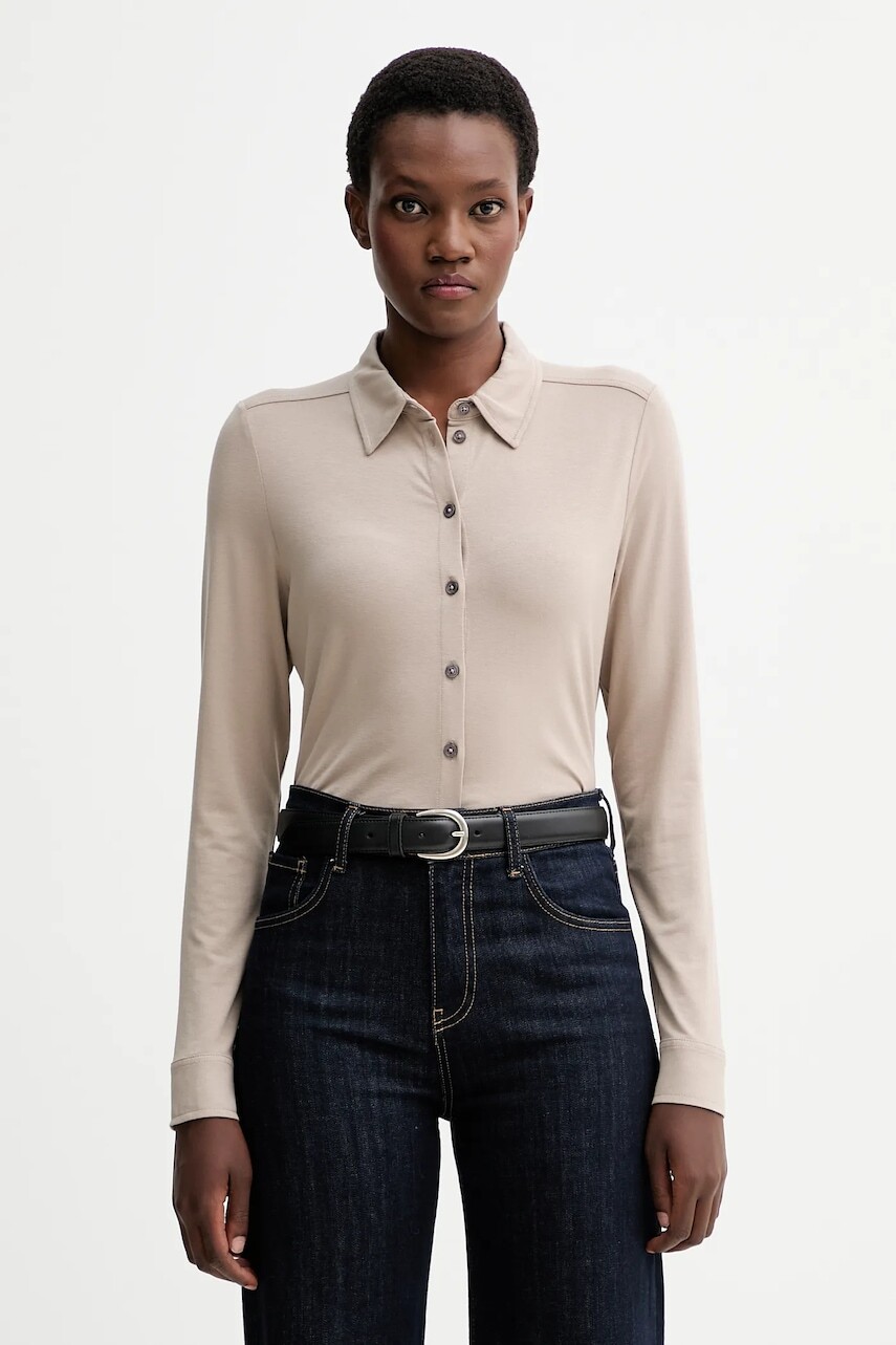 Košeľa Marc O'Polo béžová farba, regular, s klasickým golierom, 511205252505