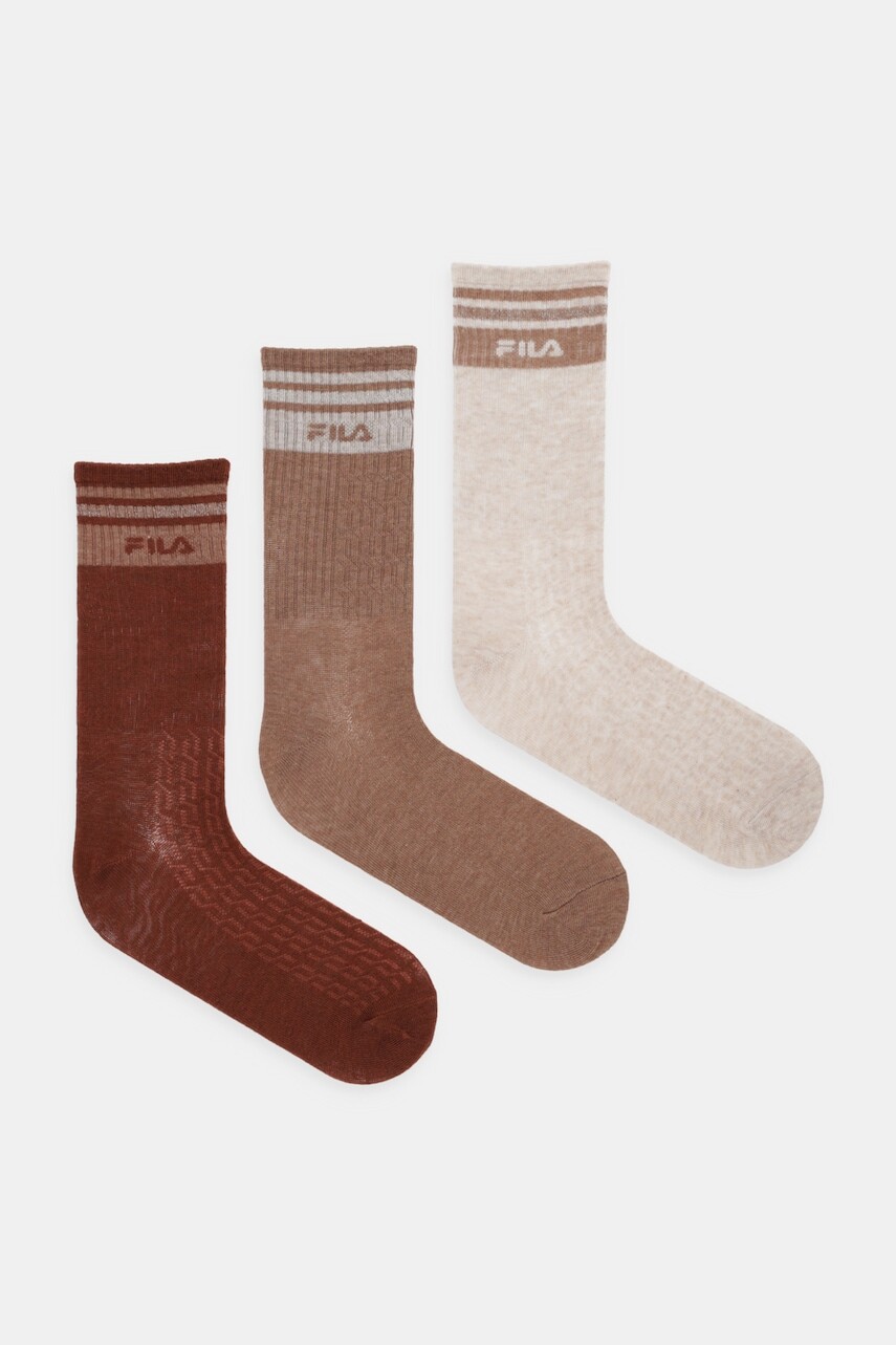 Ponožky Fila 3-pak béžová farba, F6137