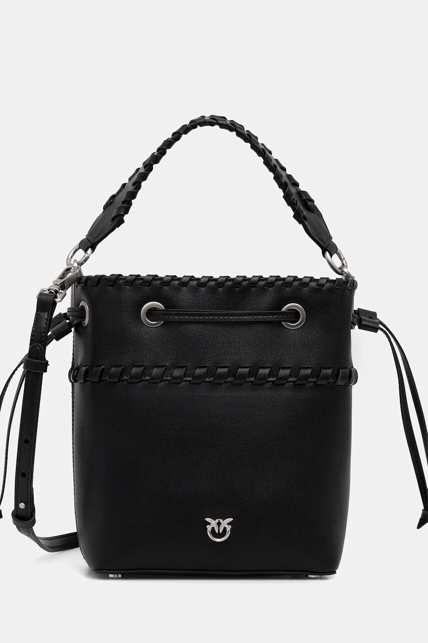 Kožená kabelka Pinko čierna farba, 104303 A2OR