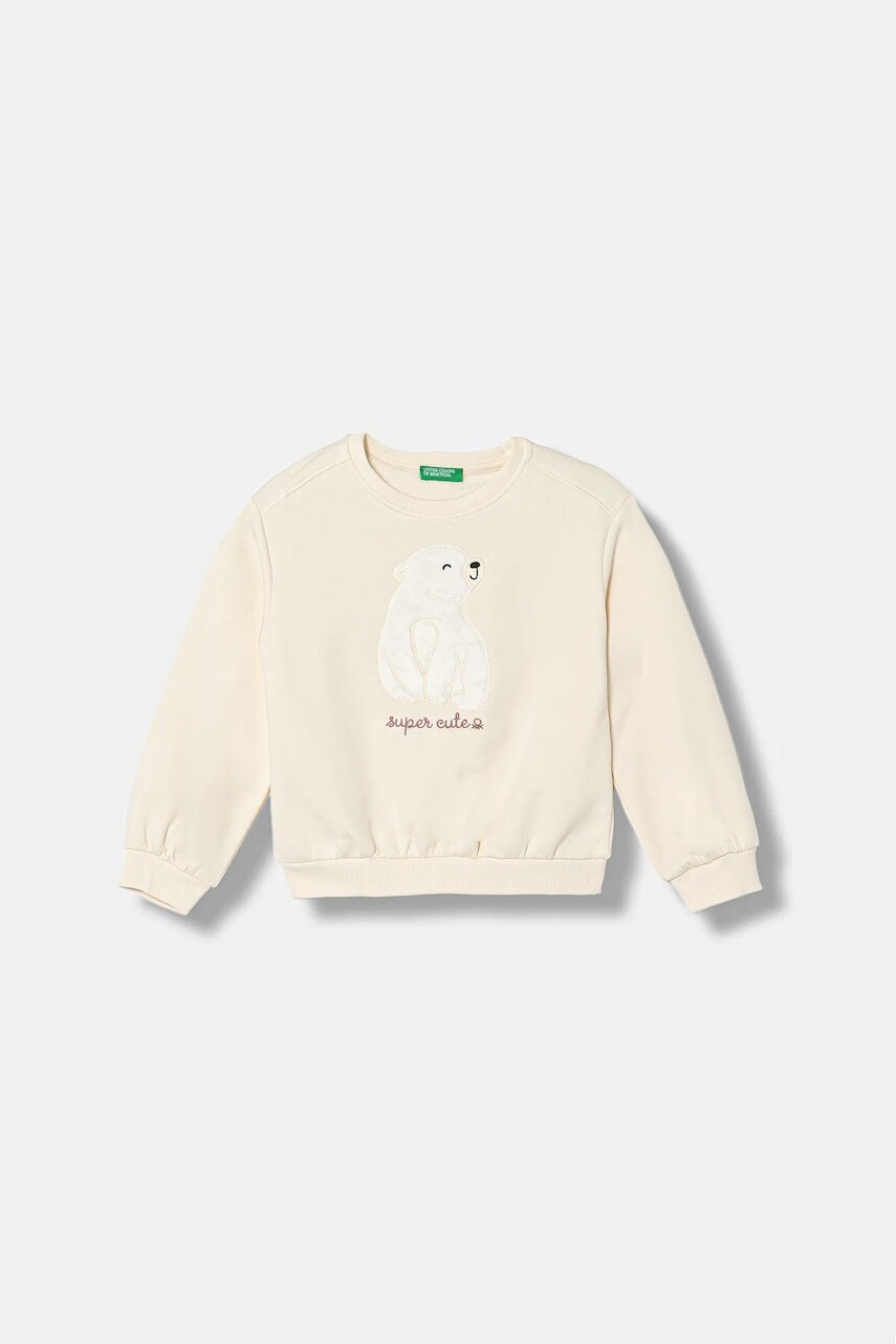 Detská mikina United Colors of Benetton béžová farba, 39M2G10LC