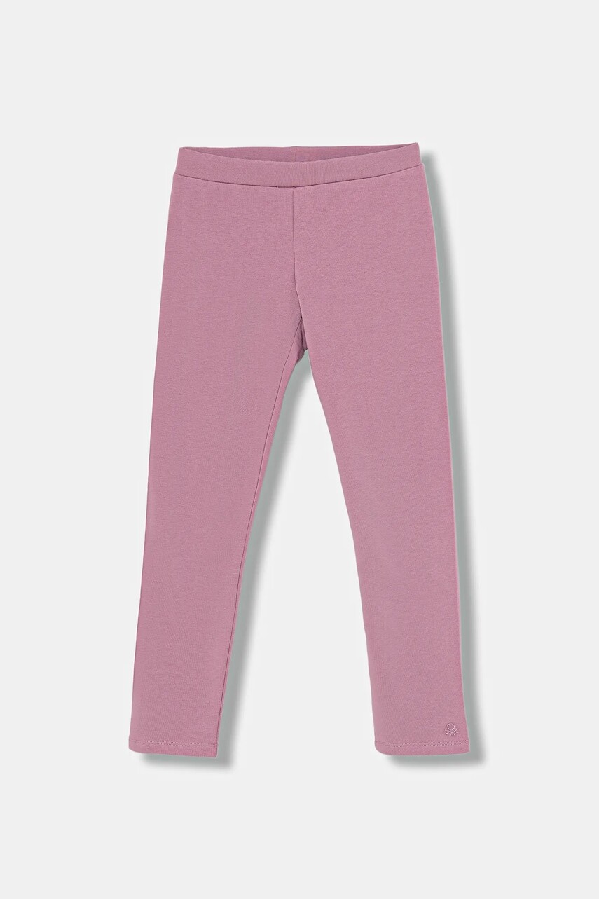 Detské legíny United Colors of Benetton ružová farba, jednofarebné, 3K1CCF03M