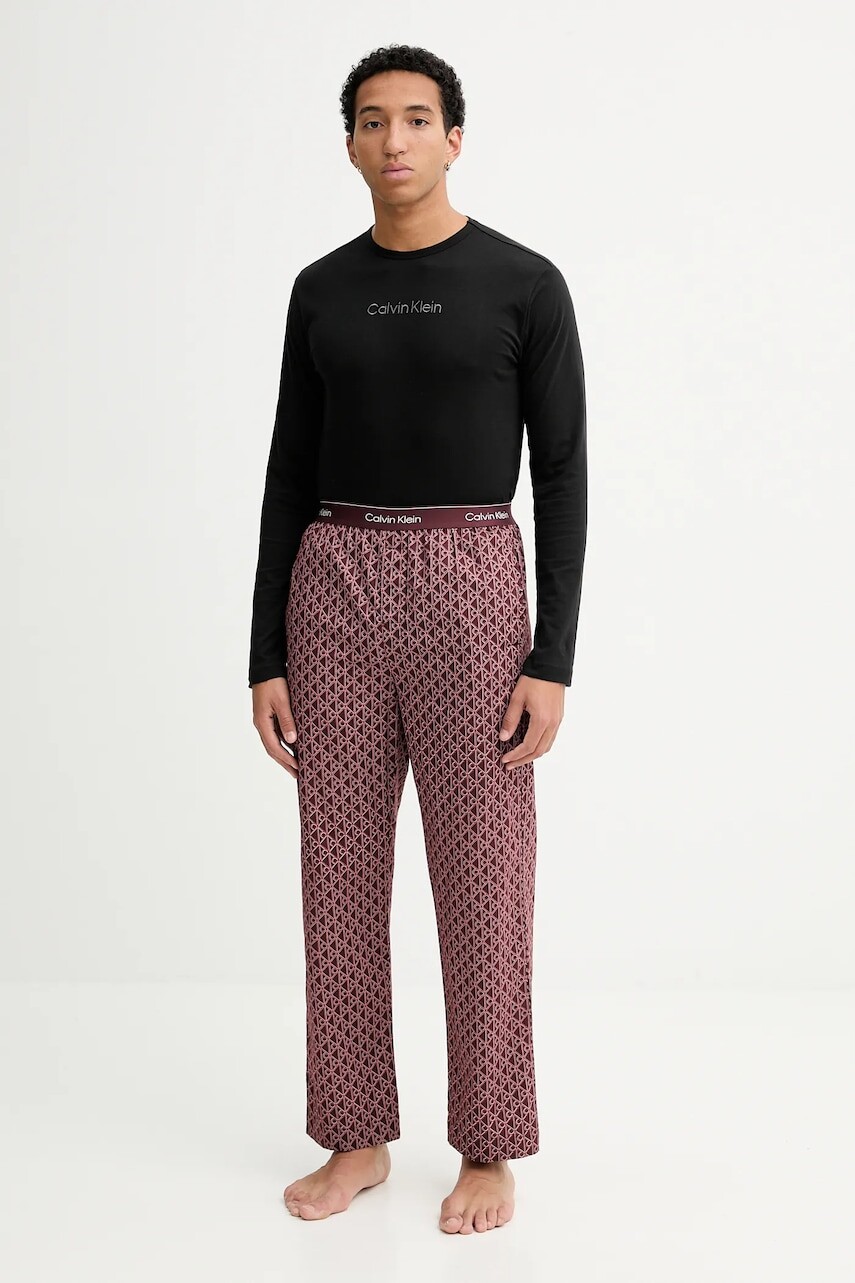 Bavlnené pyžamo Calvin Klein Underwear čierna farba, vzorované, LV00NM2956