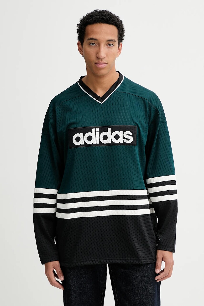 Tričko s dlhým rukávom adidas Originals Hockey Jersey s nášivkou, JV8467