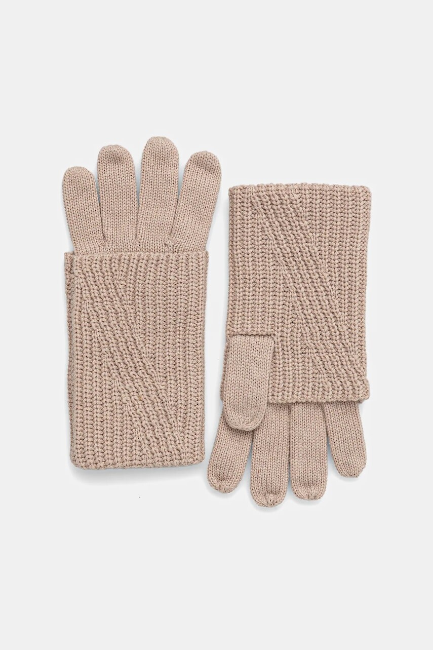 Rukavice s prímesou vlny AllSaints béžová farba, 29AS101344