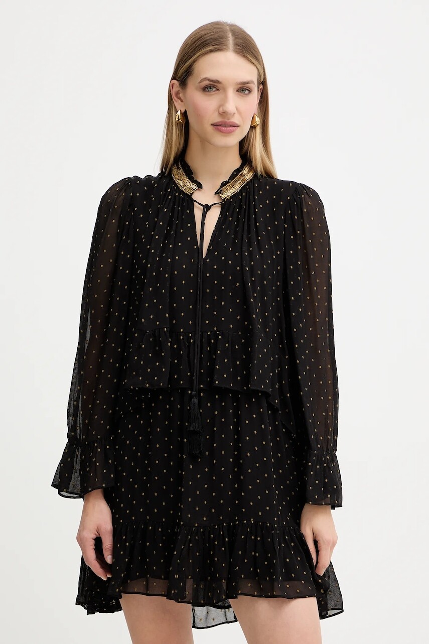 Šaty Twinset čierna farba, mini, áčkový strih, 252TS2281