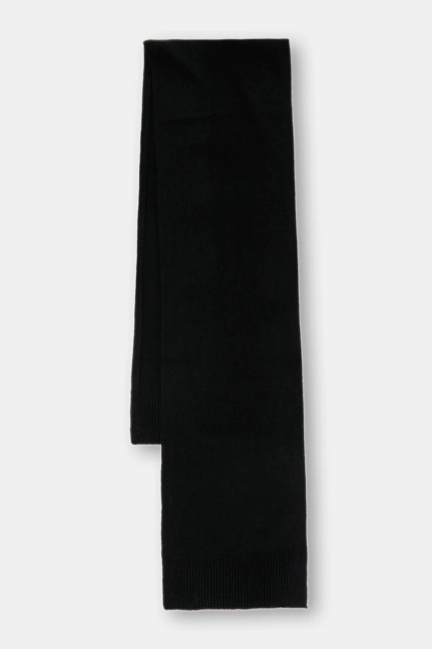 Šál s prímesou vlny Sisley čierna farba, jednofarebný, 1UVLSU00H