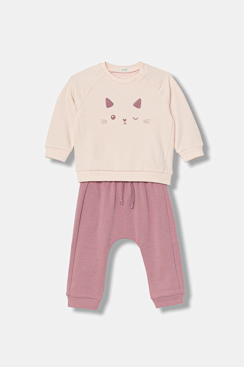 Tepláková súprava pre bábätká United Colors of Benetton ružová farba, 3FTZAK01D