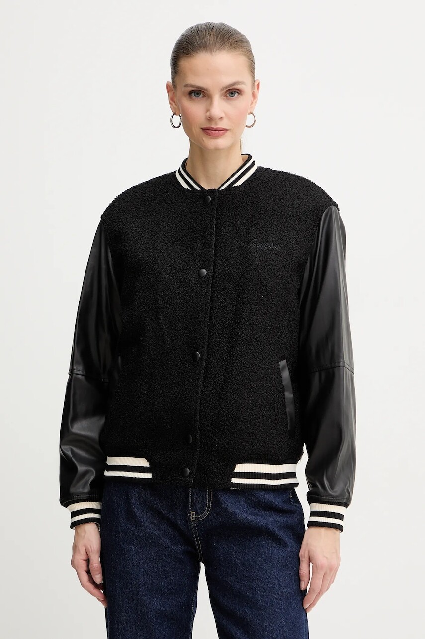 Bunda Guess DANIELLE čierna farba, prechodná, W5BL27 W2392