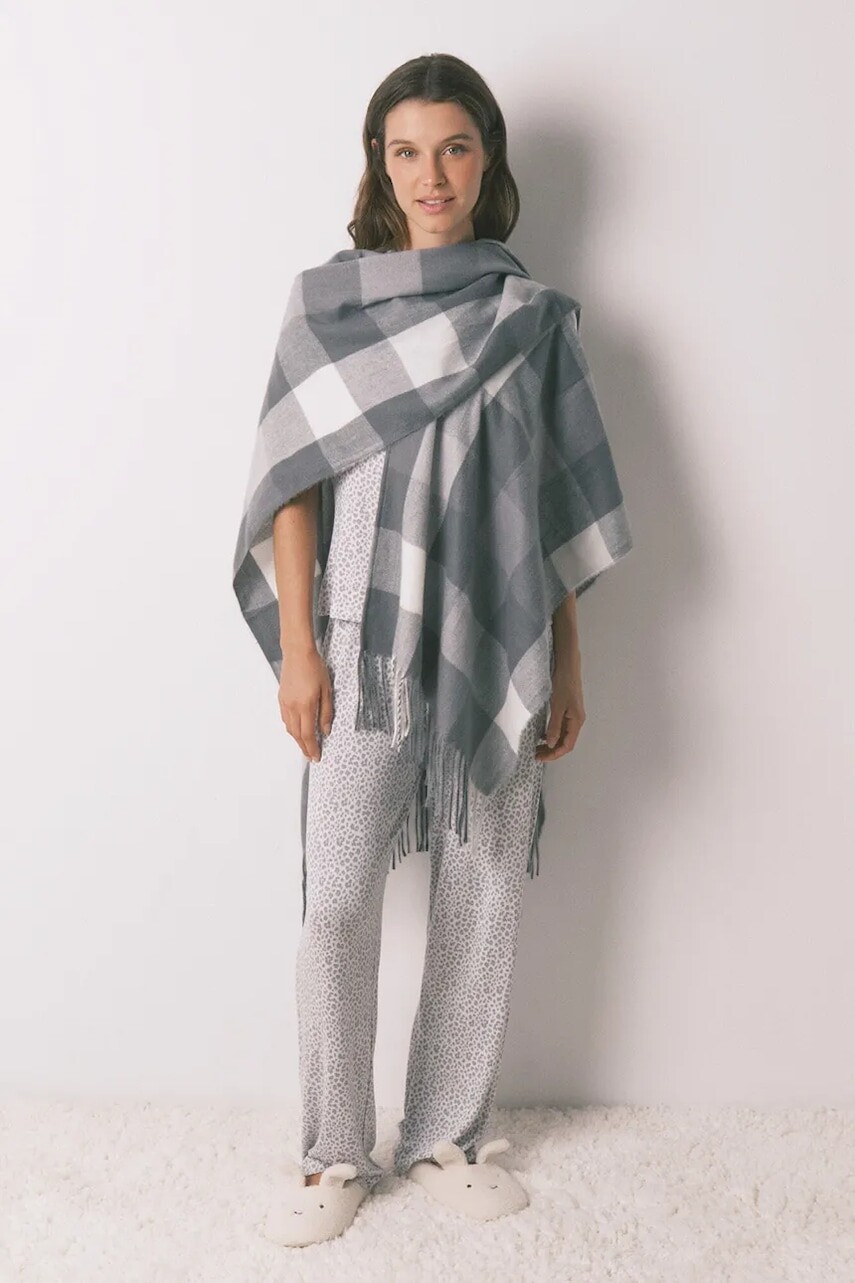 Pončo women'secret šedá farba, ľahké, 5152863