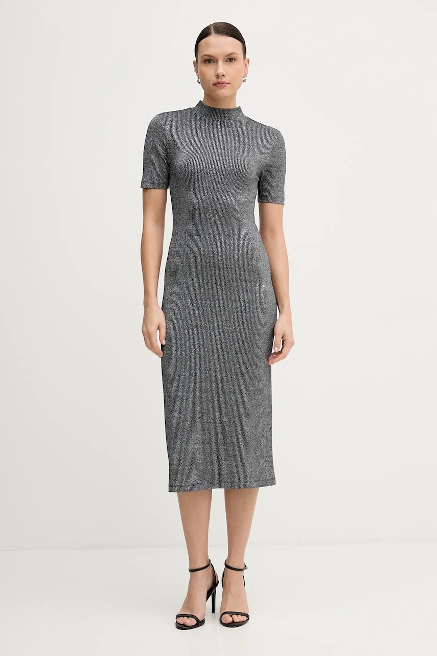 Šaty Tommy Hilfiger čierna farba, mini, rovný strih, WW0WW49390