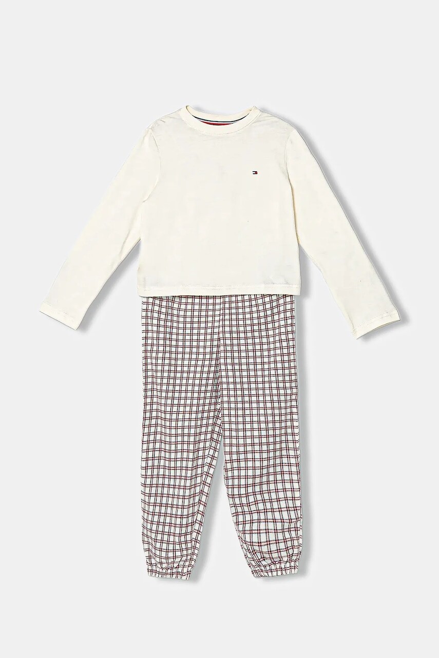Detské pyžamo Tommy Hilfiger béžová farba, vzorované, UG0UG00807