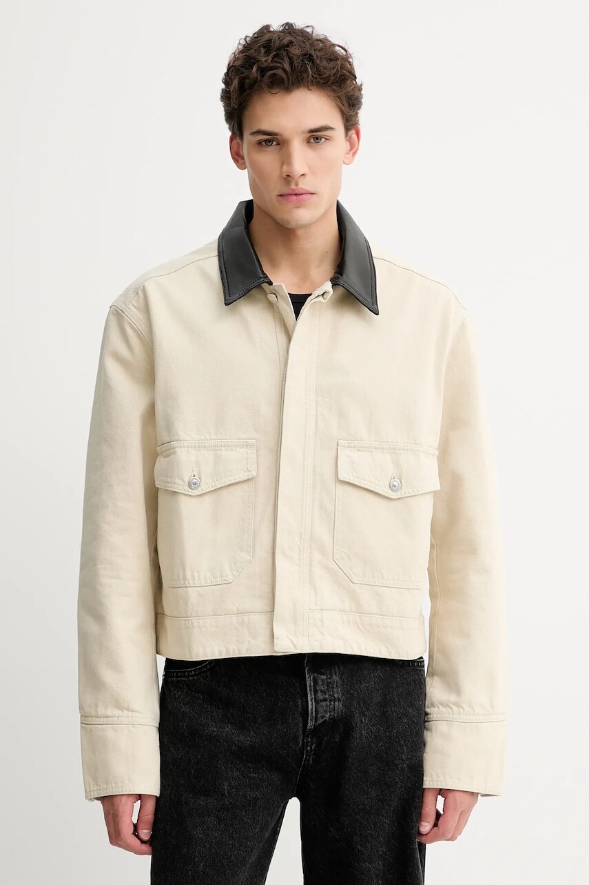 Bavlnená bunda Nanushka NM25FWJK07373 béžová farba, prechodná, NOWELL