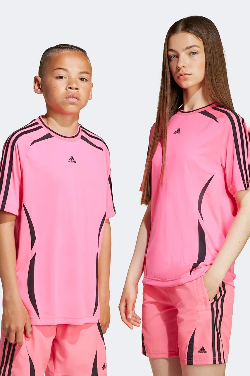 Detské tričko adidas Originals ružová farba, s nášivkou, JY6320