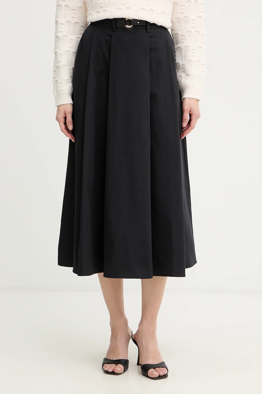 Sukňa Morgan čierna farba, midi, áčkový strih, JOKER.F