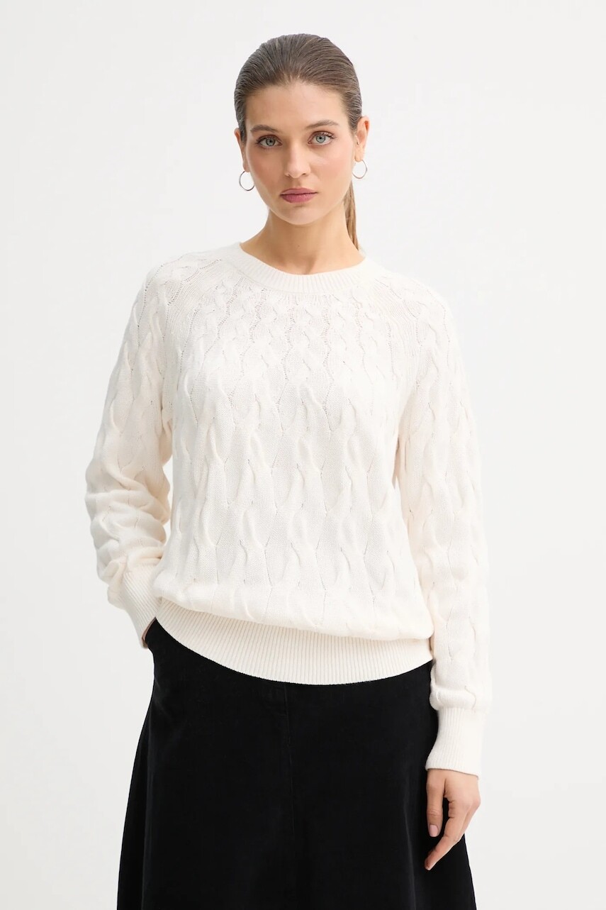 Bavlnený sveter Calvin Klein Jeans béžová farba, LV044E301G