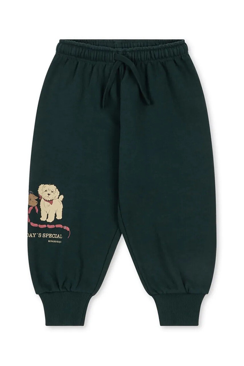 Detské tepláky Konges Sløjd DOGGY SWEAT PANTS OCS zelená farba, jednofarebné, KS105168