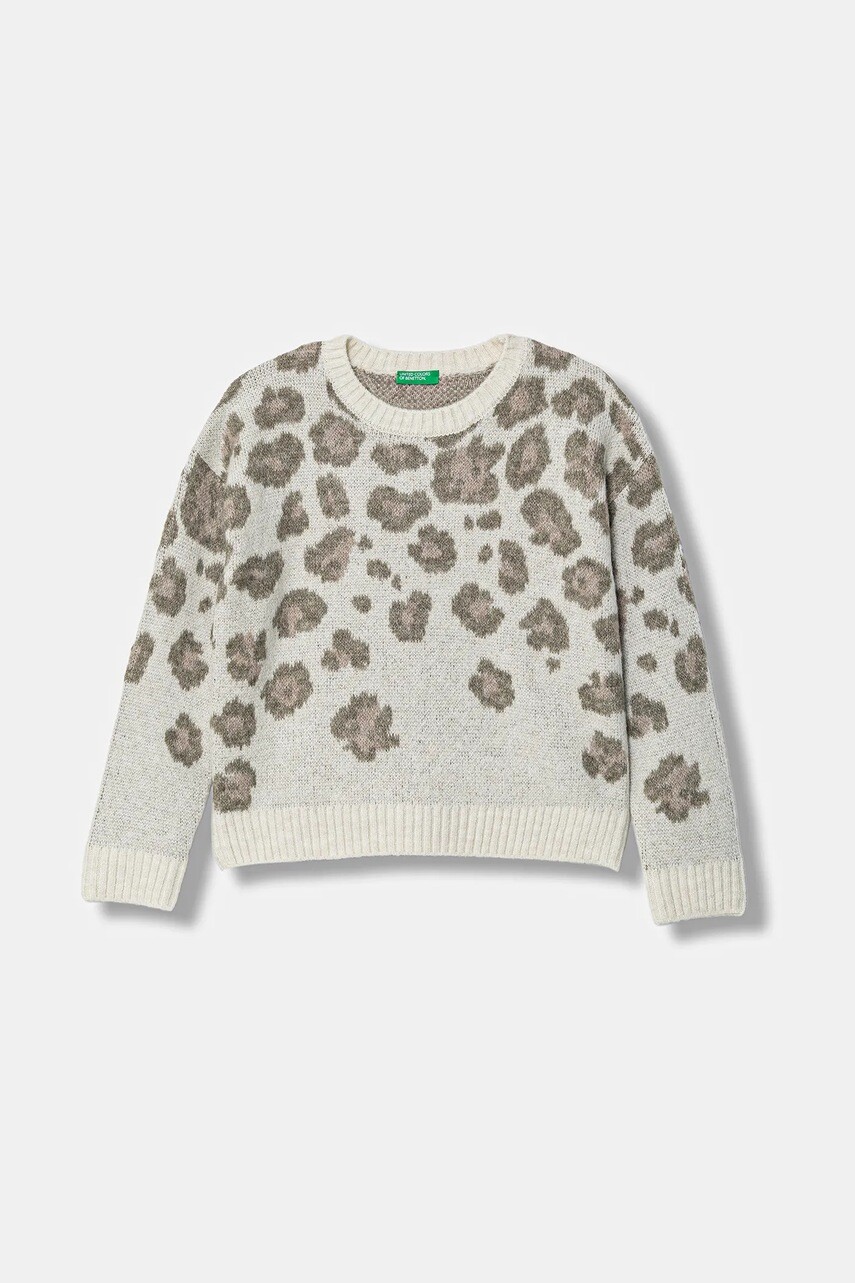 Detský sveter United Colors of Benetton béžová farba, 1SJFQ109H