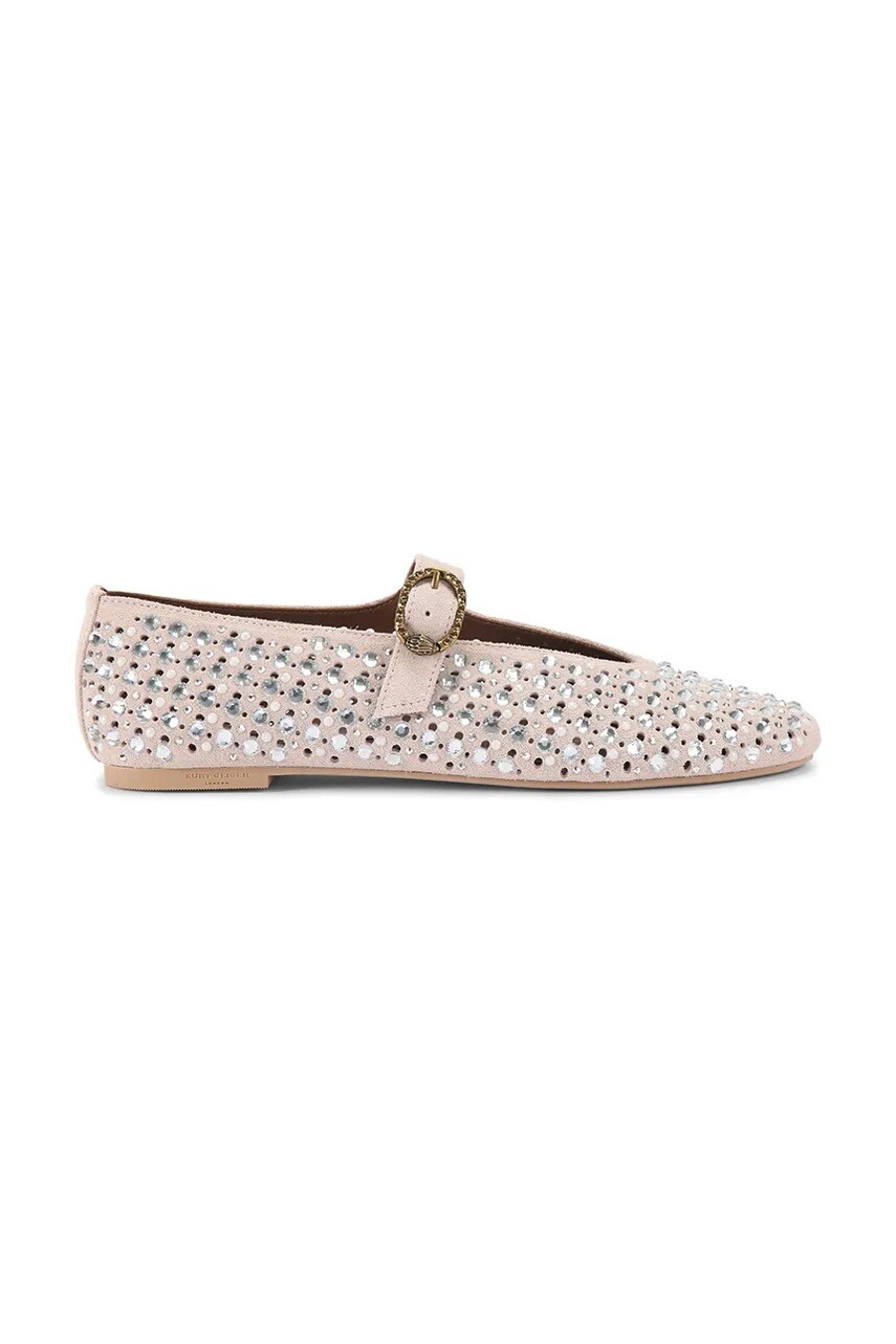 Semišové baleríny Kurt Geiger London Mayfair Ballet Flat béžová farba, 2656353209