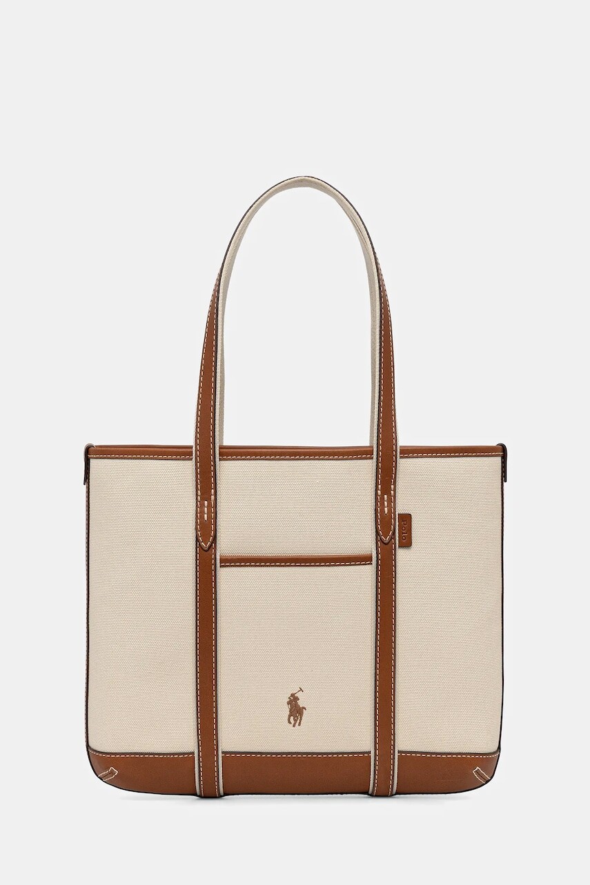 Kabelka Polo Ralph Lauren béžová farba, 428P03085