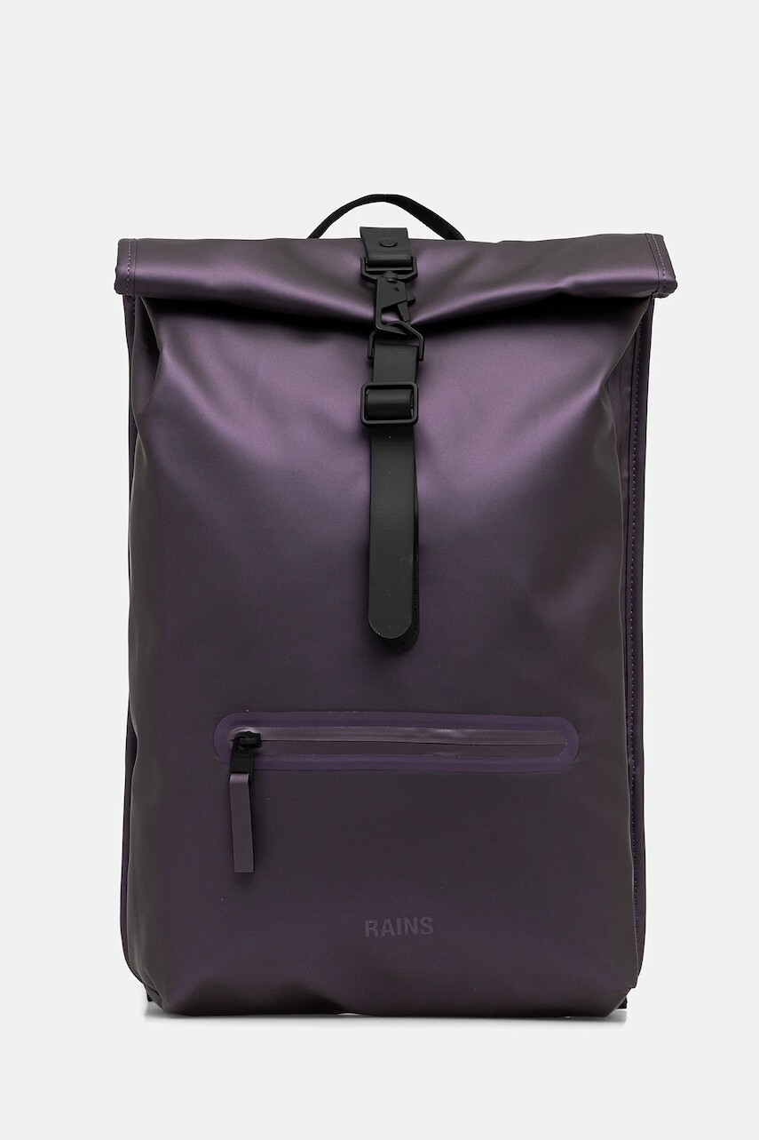 Ruksak Rains 13320 Rolltop Rucksack W3 fialová farba, veľký, jednofarebný, 13320