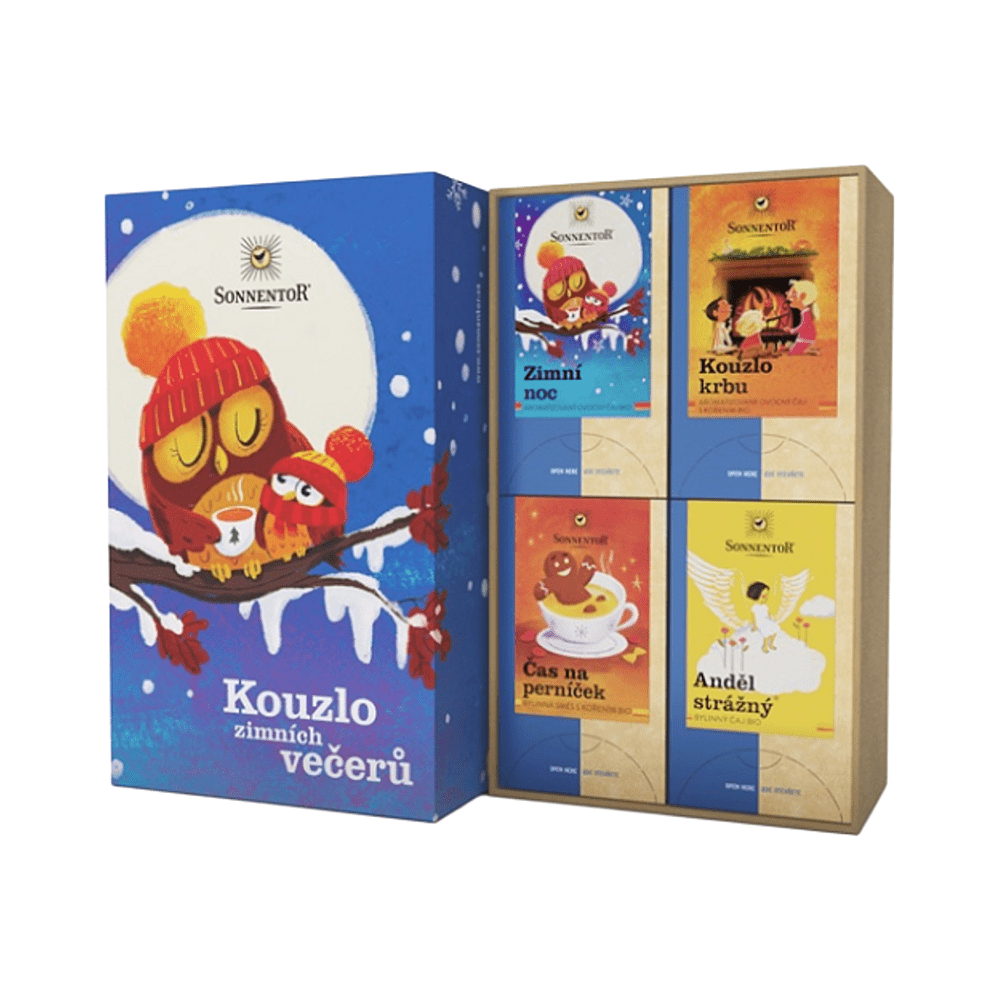 SONNENTOR Kazeta darčeková čajová kúzlo zimných večerov BIO 4 kusy