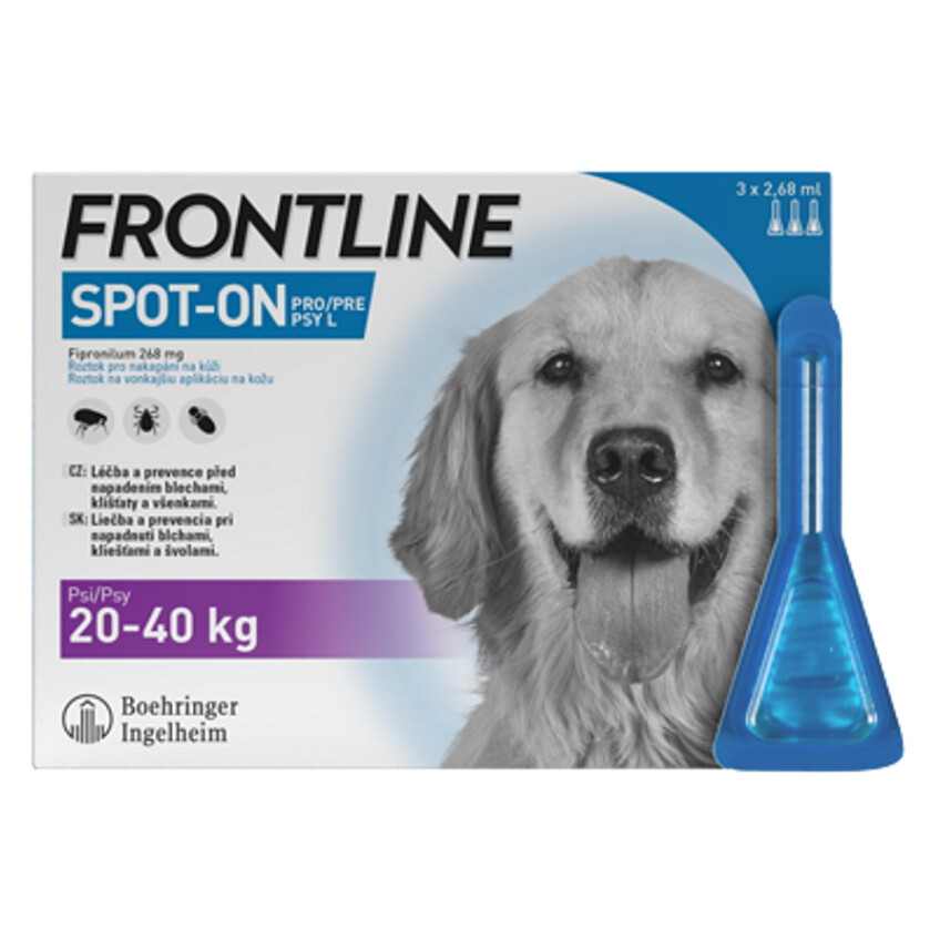 FRONTLINE Spot-On pre psy L (20-40 kg) 2,68 ml 3 pipety