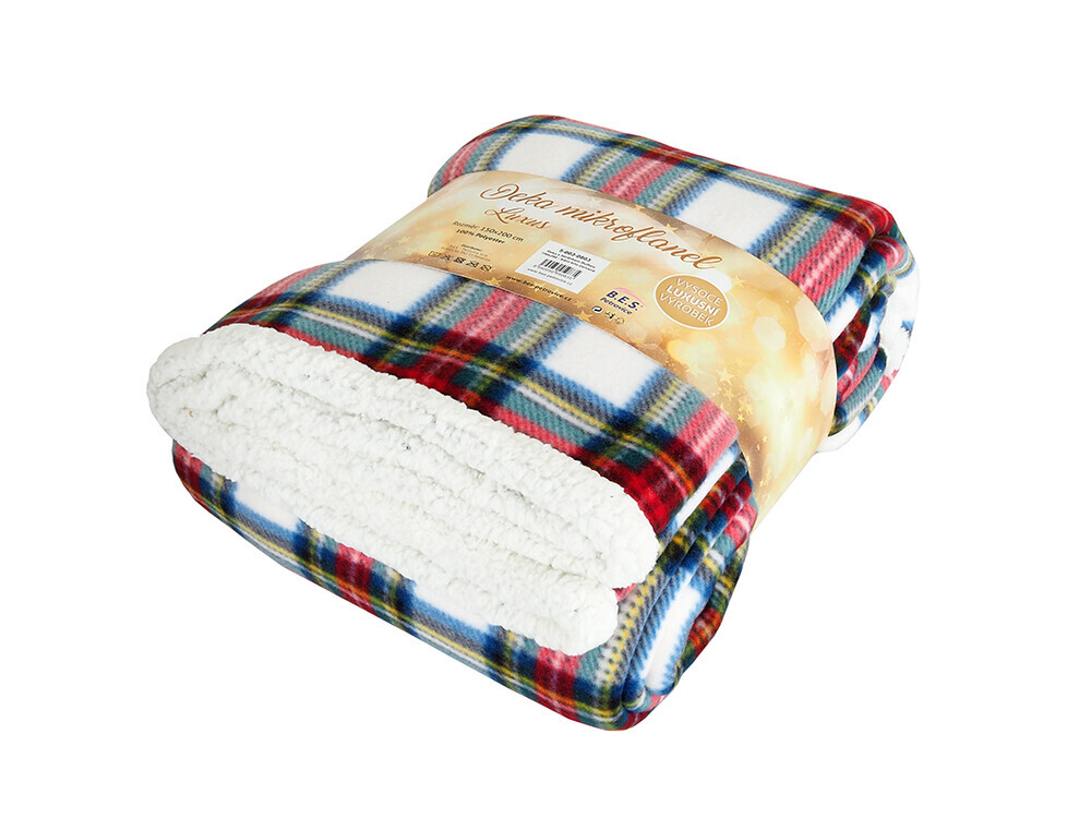 B.E.S. Petrovice Baránková deka Buffalo Káro bielo-červená, 150 x 200 cm