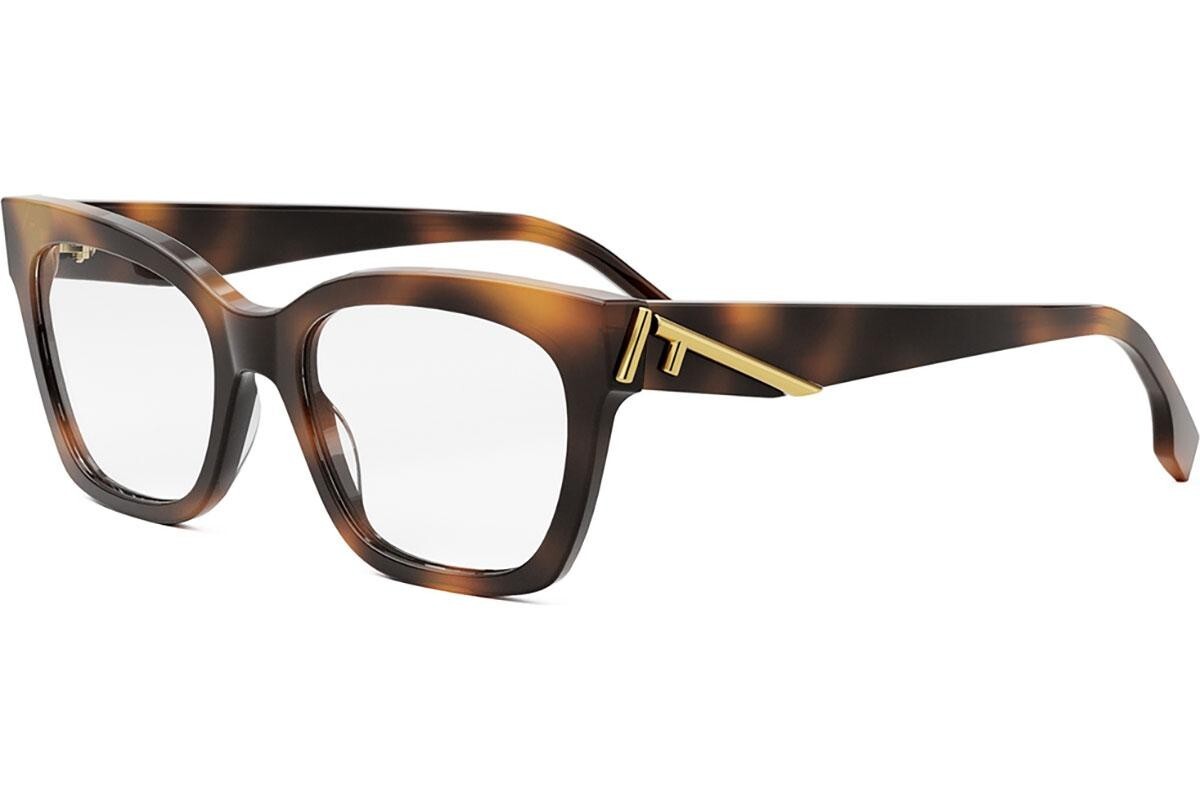FENDI First Havana Square Eyeglasses - ONE SIZE (52)