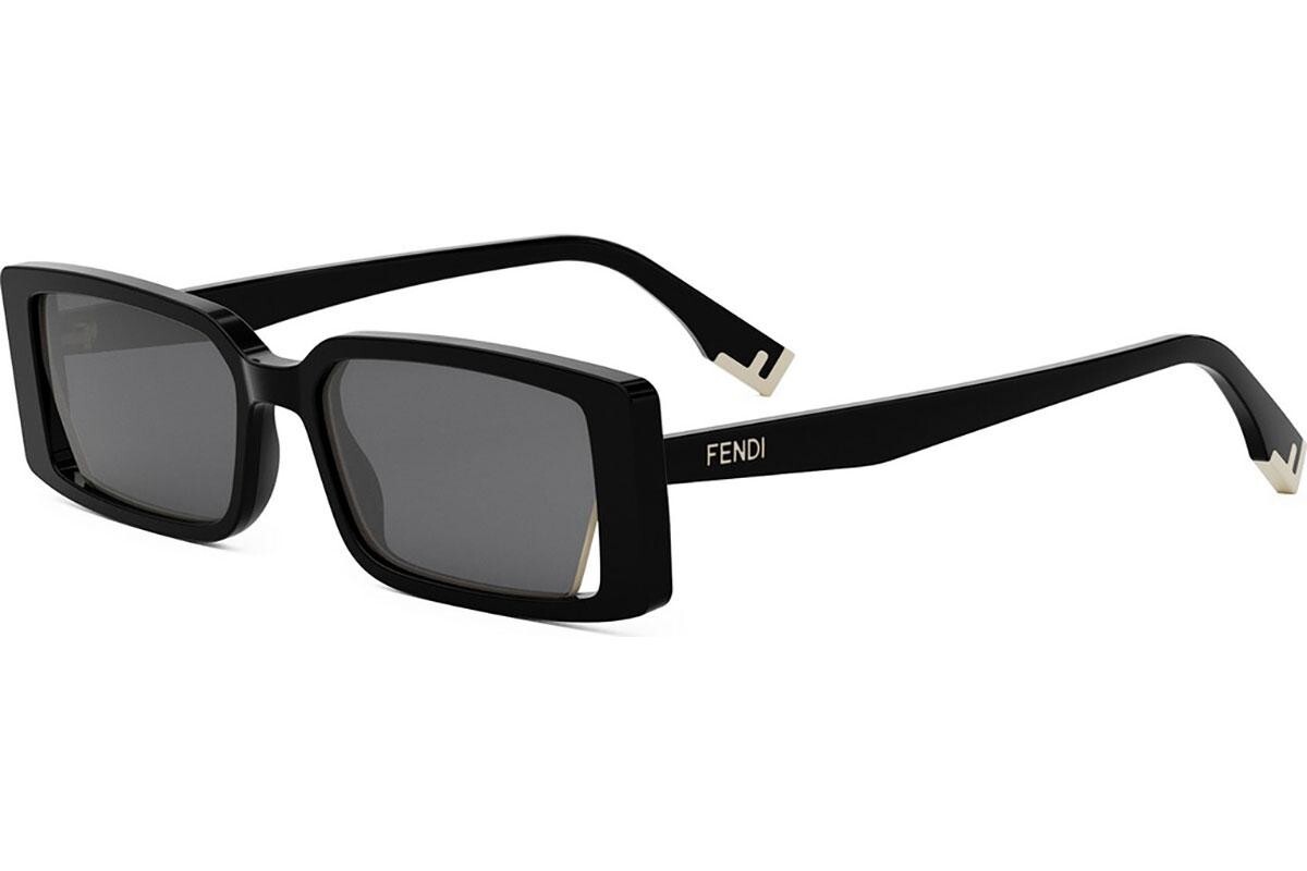 FENDI Way Black Rectangular Sunglasses - ONE SIZE (53)