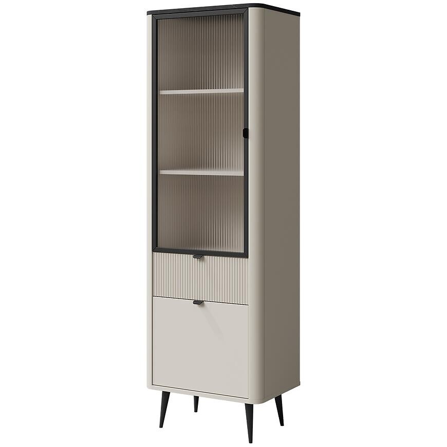 Vitrína Marly 3 Kašmír/Sivý kameň